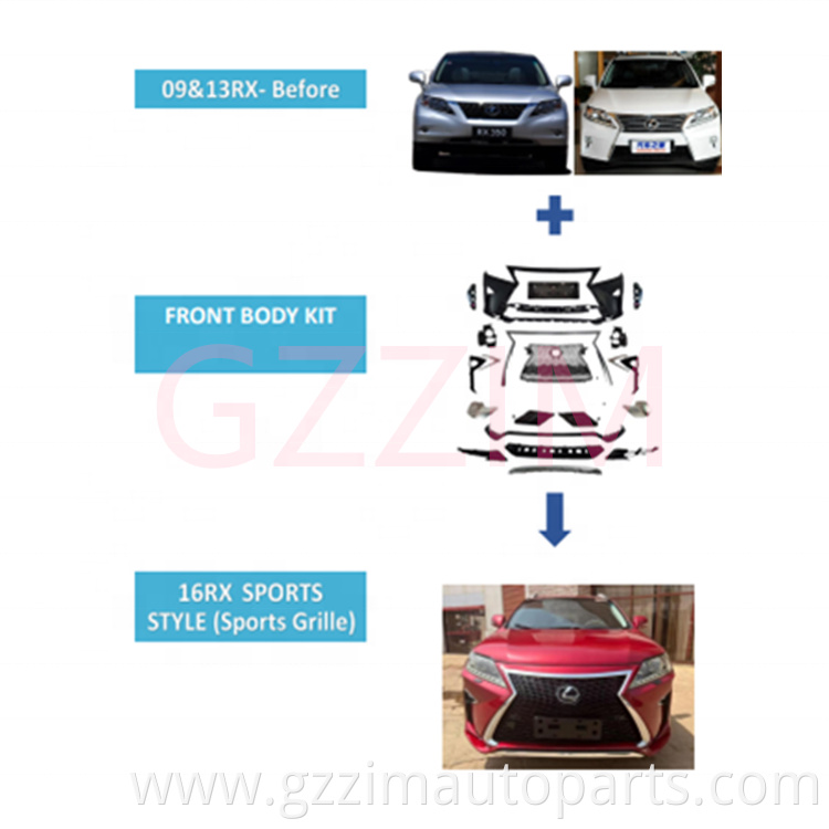 Best Quality Old To New Front Body kit For Lexus RX 2009 2013 to 2016 Sports Style Sports Grille